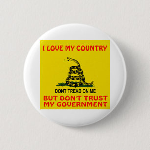 Bóton Redondo 5.08cm Eu amo meu país mas não confio meu governo