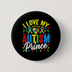 Bóton Redondo 5.08cm Eu Amo Meu Príncipe Autismo - Apoio Autismo Autist