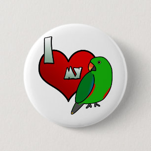 Bóton Redondo 5.08cm Eu amo meu vermelho tomei partido Eclectus