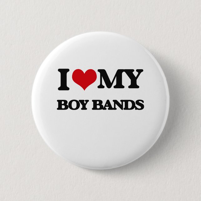 Bóton Redondo 5.08cm Eu amo minhas BANDAS do MENINO (Frente)