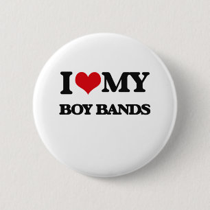 Bóton Redondo 5.08cm Eu amo minhas BANDAS do MENINO