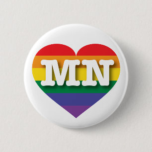 Bóton Redondo 5.08cm Eu amo Minnesota Orgulho gay