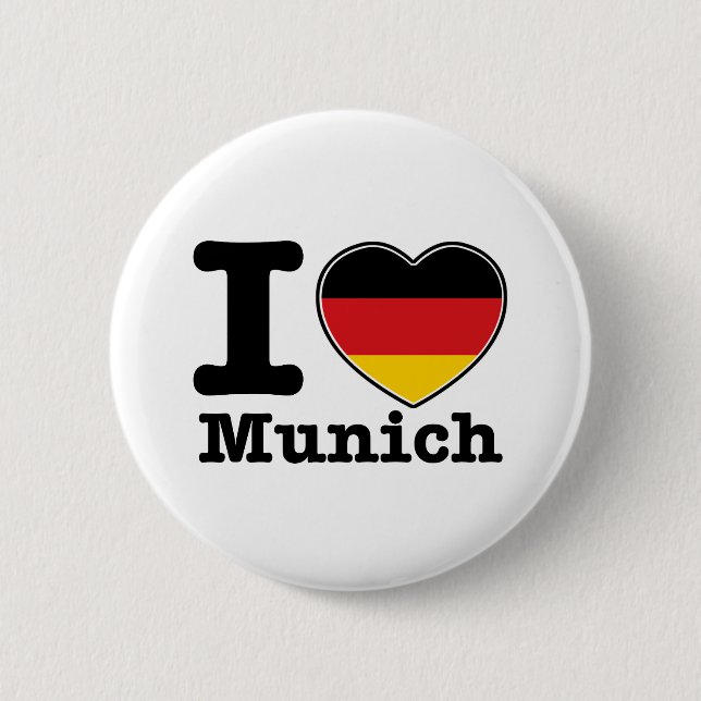 Bóton Redondo 5.08cm Eu amo Munich (Frente)
