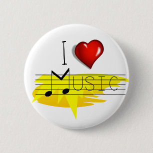 Bóton Redondo 5.08cm Eu amo música