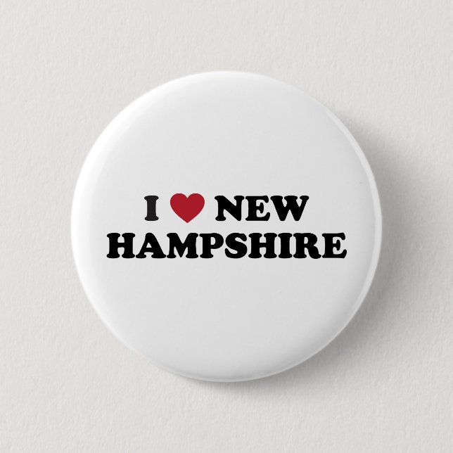 Bóton Redondo 5.08cm Eu amo New Hampshire (Frente)