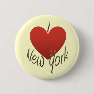 Bóton Redondo 5.08cm Eu amo New York