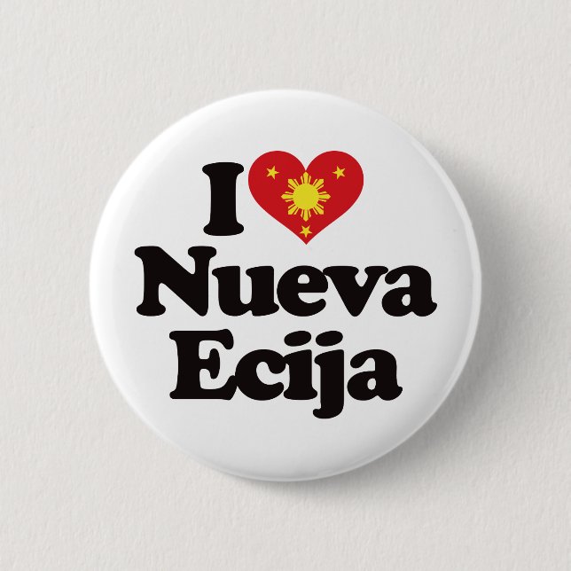 Bóton Redondo 5.08cm Eu amo Nueva Ecija (Frente)