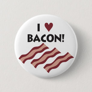 Bóton Redondo 5.08cm Eu amo o bacon