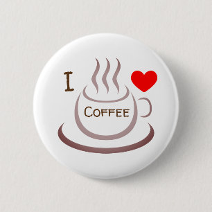 Bóton Redondo 5.08cm Eu amo o café