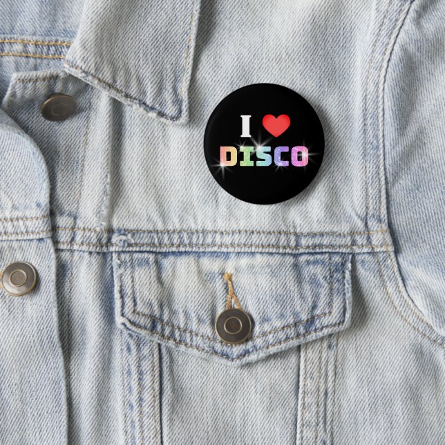 Bóton Redondo 5.08cm Eu Amo O Disco (In Situ)