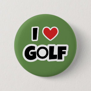Bóton Redondo 5.08cm Eu amo o golfe