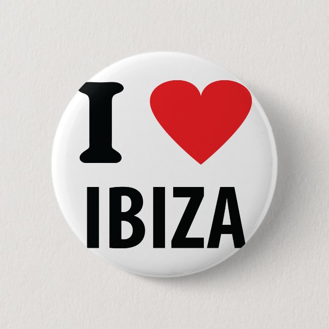 Bóton Redondo 5.08cm Eu amo o ícone de Ibiza (Frente)