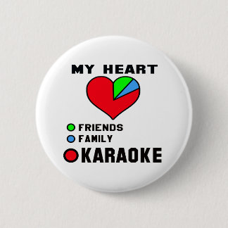 Bóton Redondo 5.08cm Eu amo o Karaoke.