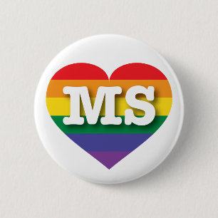 Bóton Redondo 5.08cm Eu amo o Mississippi Orgulho gay
