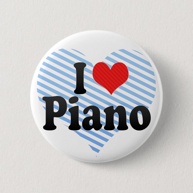Bóton Redondo 5.08cm Eu amo o piano (Frente)