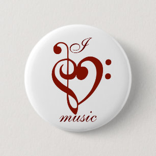 Bóton Redondo 5.08cm Eu amo o Pin da música