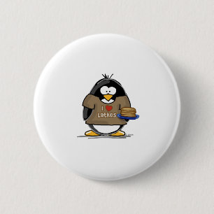 Bóton Redondo 5.08cm Eu amo o pinguim dos Latkes
