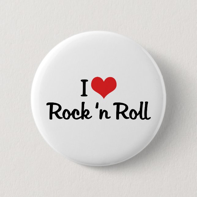 Bóton Redondo 5.08cm Eu amo o rock and roll (Frente)