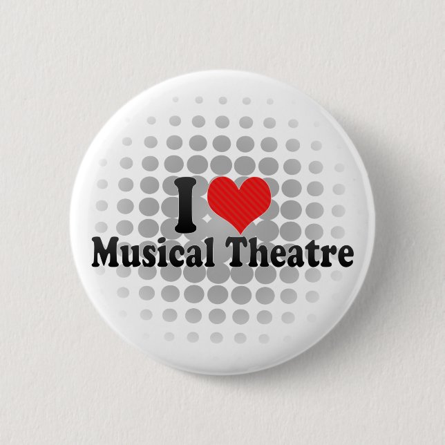 Bóton Redondo 5.08cm Eu amo o teatro musical (Frente)