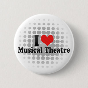 Bóton Redondo 5.08cm Eu amo o teatro musical
