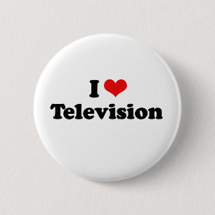 Bóton Redondo 5.08cm Eu amo o Tshirt da televisão
