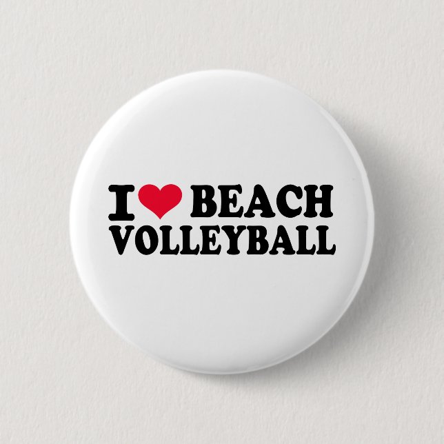 Bóton Redondo 5.08cm Eu amo o voleibol de praia (Frente)