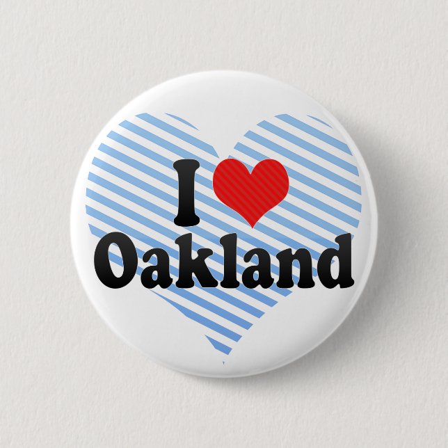 Bóton Redondo 5.08cm Eu amo Oakland (Frente)