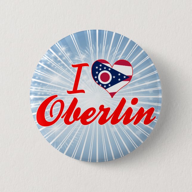 Bóton Redondo 5.08cm Eu amo Oberlin, Ohio (Frente)