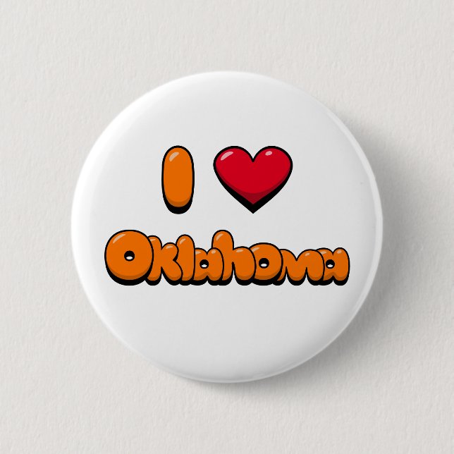 Bóton Redondo 5.08cm Eu Amo Oklahoma (Frente)