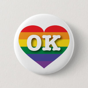 Bóton Redondo 5.08cm Eu amo Oklahoma Orgulho gay