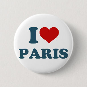 Bóton Redondo 5.08cm Eu Amo Paris