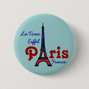 Bóton Redondo 5.08cm Eu amo Paris
