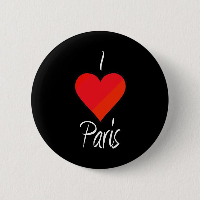 Bóton Redondo 5.08cm Eu amo Paris (Frente)