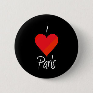 Bóton Redondo 5.08cm Eu amo Paris