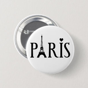 Bóton Redondo 5.08cm Eu Amo Paris