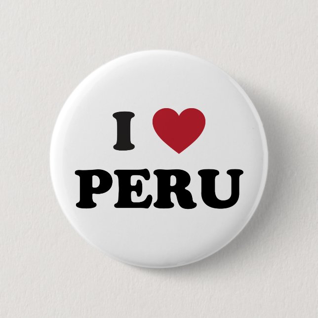 Bóton Redondo 5.08cm Eu amo Peru (Frente)