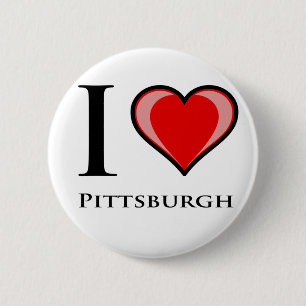 Bóton Redondo 5.08cm Eu amo Pittsburgh