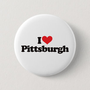 Bóton Redondo 5.08cm Eu amo Pittsburgh
