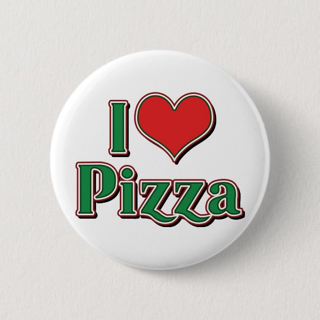 Bóton Redondo 5.08cm Eu Amo Pizza Coração (Frente)