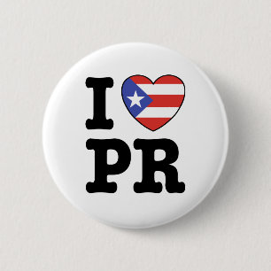 Bóton Redondo 5.08cm Eu amo Puerto Rico