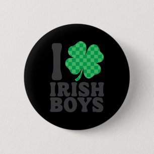 Bóton Redondo 5.08cm Eu Amo Rapazes Irlandeses Camisa Divertida do Sham