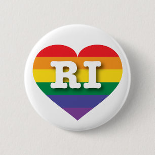 Bóton Redondo 5.08cm Eu amo Rhode Island Orgulho gay