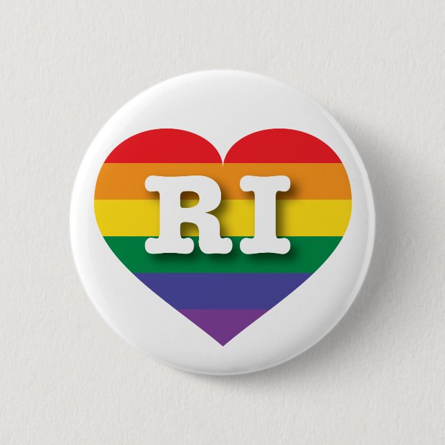 Bóton Redondo 5.08cm Eu amo Rhode Island Orgulho gay Rainbow Heart (Frente)