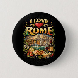 Bóton Redondo 5.08cm Eu Amo Roma