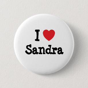 Bóton Redondo 5.08cm Eu amo Sandra Heart Shirt