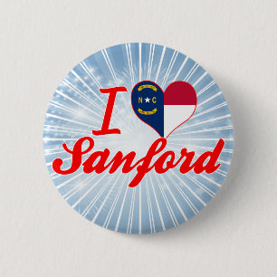 Bóton Redondo 5.08cm Eu amo Sanford, North Carolina