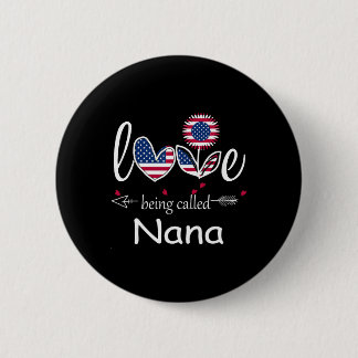 Bóton Redondo 5.08cm Eu Amo Ser Nana Bandeira Dos EUA 4 De Julho Dia Da