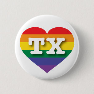 Bóton Redondo 5.08cm Eu amo Texas Orgulho gay