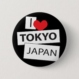 Bóton Redondo 5.08cm Eu amo Tokyo Japão