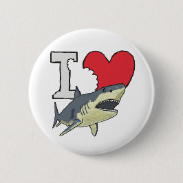 Bóton Redondo 5.08cm Eu Amo Tubarões